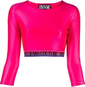 Versace Jeans Couture Top semi trasparente crop 